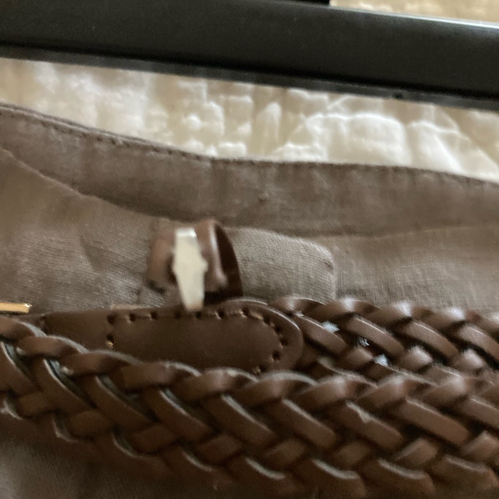 2/10.00 H&M Brown Linen Wide Leg Pants - Picture 3 of 9